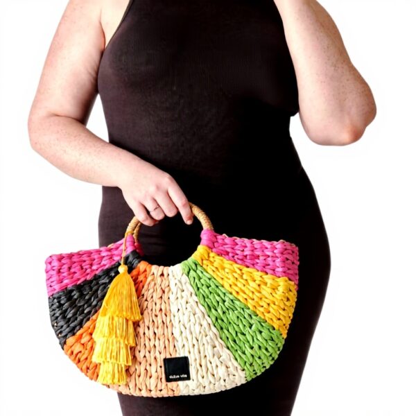 Dolce Vita Borsa a Tracolla Donna Paglia Nappa Rimovibile