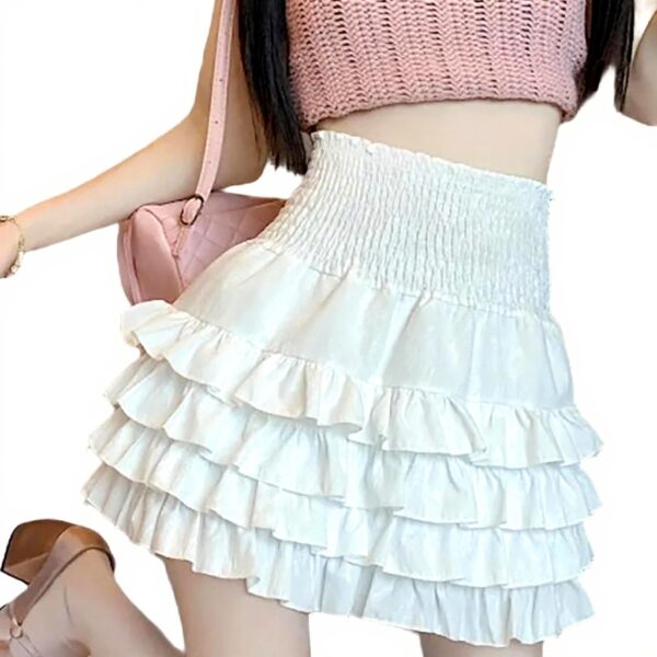 Minigonna Arricciata YCHUCH Vita Alta Donna Streetwear