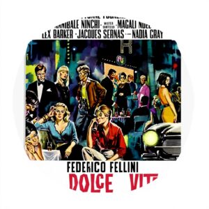 Targa metallo NIUMOWANG La Dolce Vita poster vintage