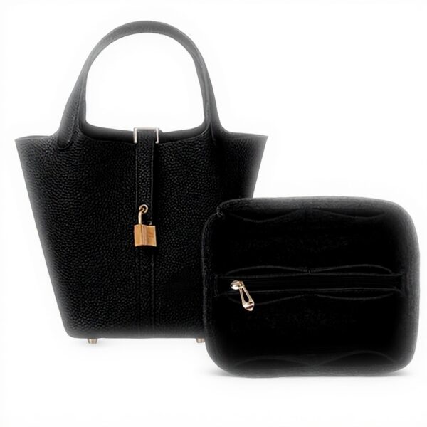 Borsa organizer foderata Hermes Picotin feltro leggero