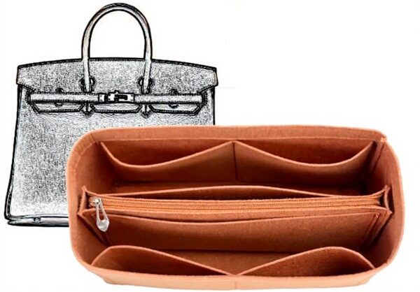 Borsa organizer foderata Hermes Birkin feltro qualità