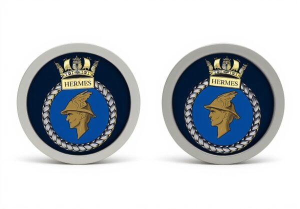 Gift Shop Hms Hermes Gemelli Blu Marino per Camicie Uomo