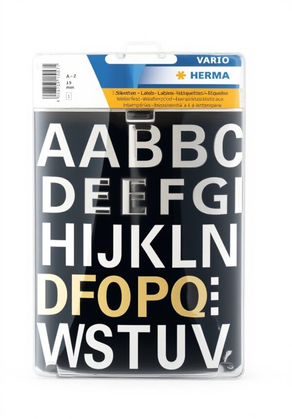 Adesivi lettere HERMA bianchi 15mm resistenti intemperie